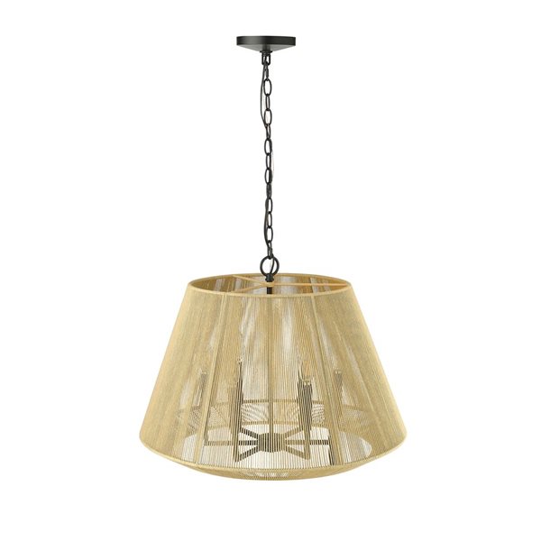 Millennium Lighting Sterling 6-Light Pendant Ceiling Light - Matte Black/Natural