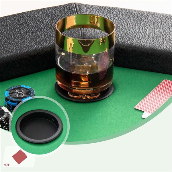 Costway 48-in 8-Player Foldable Poker and Blackjack Texas Hold'em Table - Green