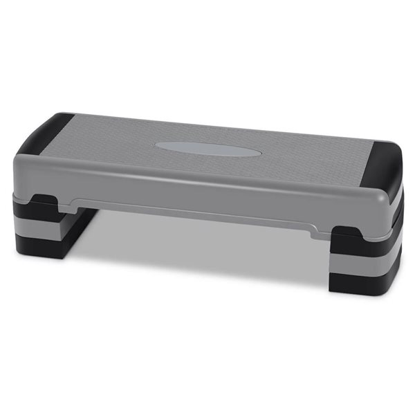 Costway 35-in Fitness Aerobic Cardio Adjustable Step Exerciser - Black/Grey