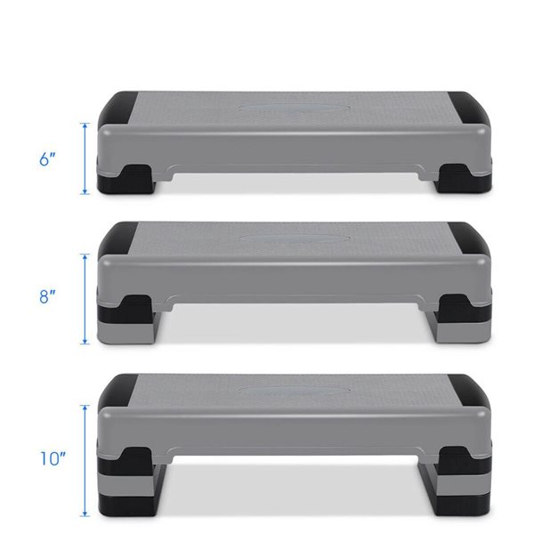 Costway 35-in Fitness Aerobic Cardio Adjustable Step Exerciser - Black/Grey