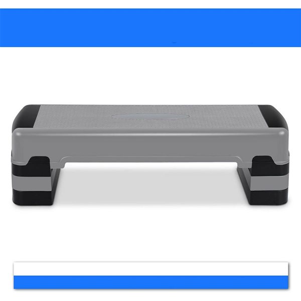 Costway 35-in Fitness Aerobic Cardio Adjustable Step Exerciser - Black/Grey