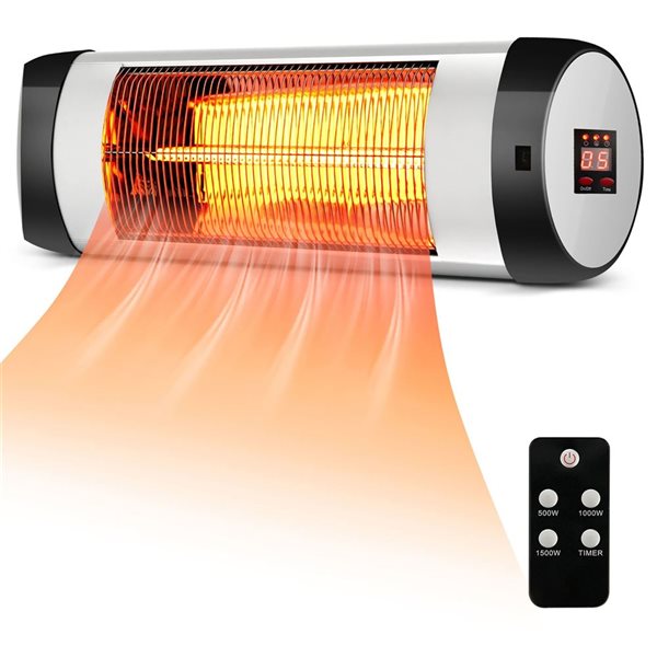 Costway Wall-Mounted Electric Patio Infrared Heater w/ Remote Control