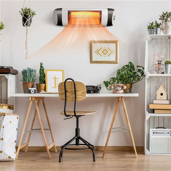 Costway Wall-Mounted Electric Patio Infrared Heater w/ Remote Control