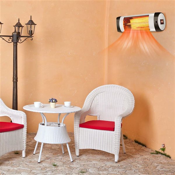 Costway Wall-Mounted Electric Patio Infrared Heater w/ Remote Control