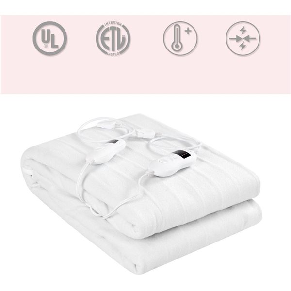 Costway 75 x 64-in Full Size Electric Heated Mattress Pad w/ 8 Temperature Settings/10H Timer