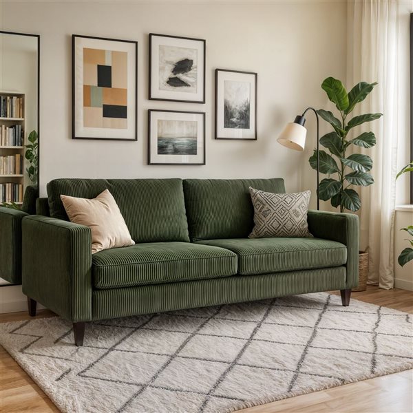 CorLiving Alton Corduroy Sofa - Green