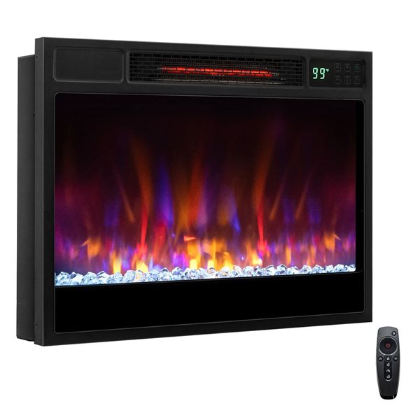 Costway 23-in Black Infrared Quartz Electric Fireplace Insert with Remote Control