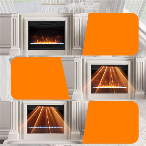 Costway 23-in Black Infrared Quartz Electric Fireplace Insert with Remote Control