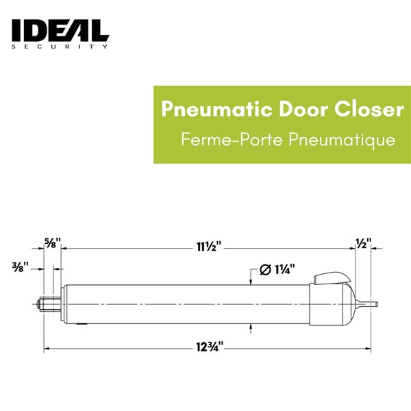 Ideal Security Standard Storm Door Closer w/ Touch-N-Hold - White