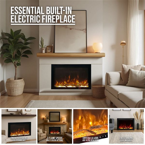 ActiveFlame Essential Built-In Electric Fireplace 28-in