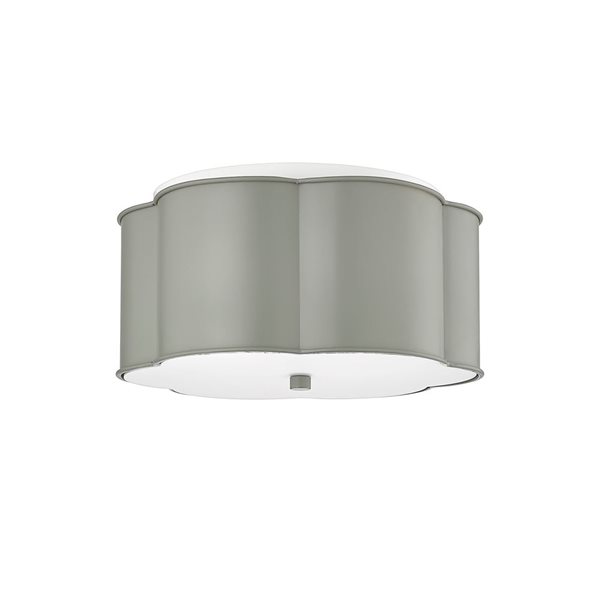Millennium Lighting 14-in Cement Gray 3-Light Flushmount Ceiling Light