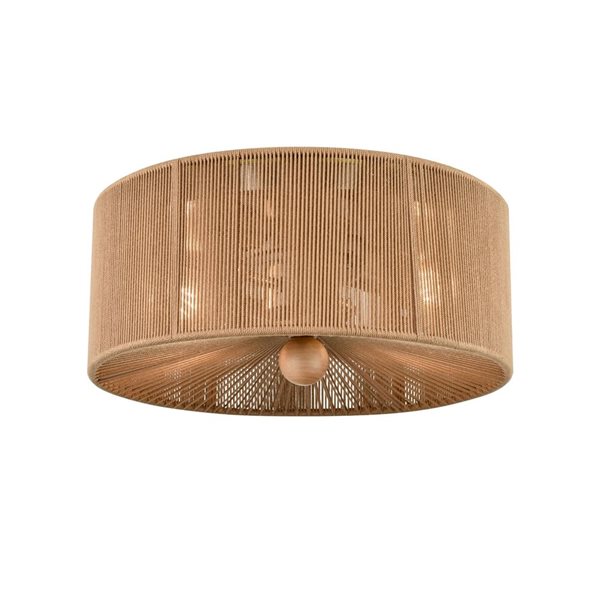 Millennium Lighting 13-in Brushed Nickel/Natural 2-Light Flushmount Ceiling Light
