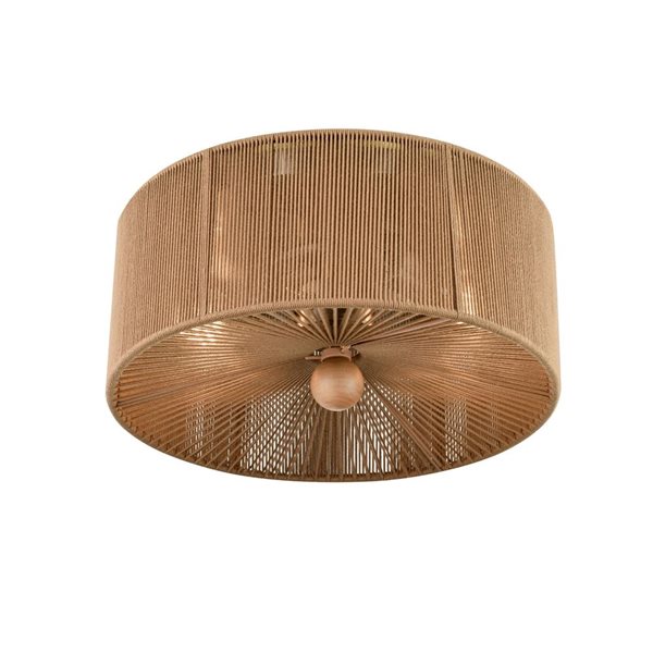 Millennium Lighting 13-in Brushed Nickel/Natural 2-Light Flushmount Ceiling Light