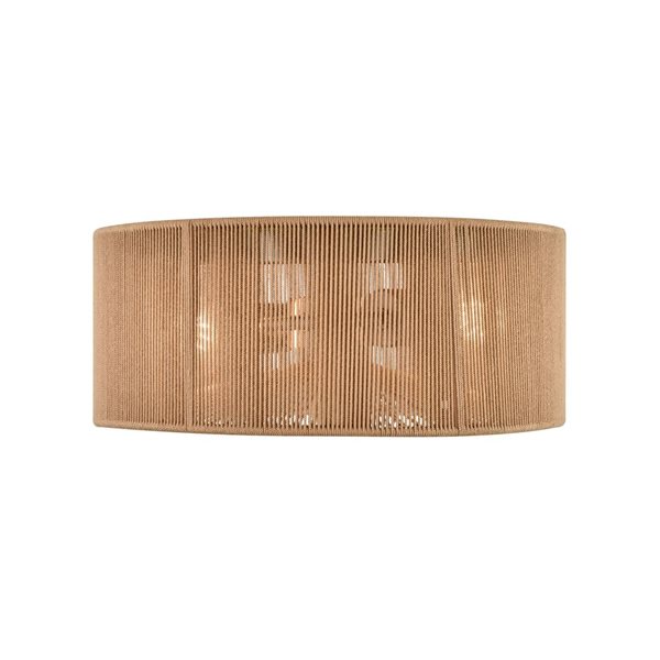 Millennium Lighting 13-in Brushed Nickel/Natural 2-Light Flushmount Ceiling Light