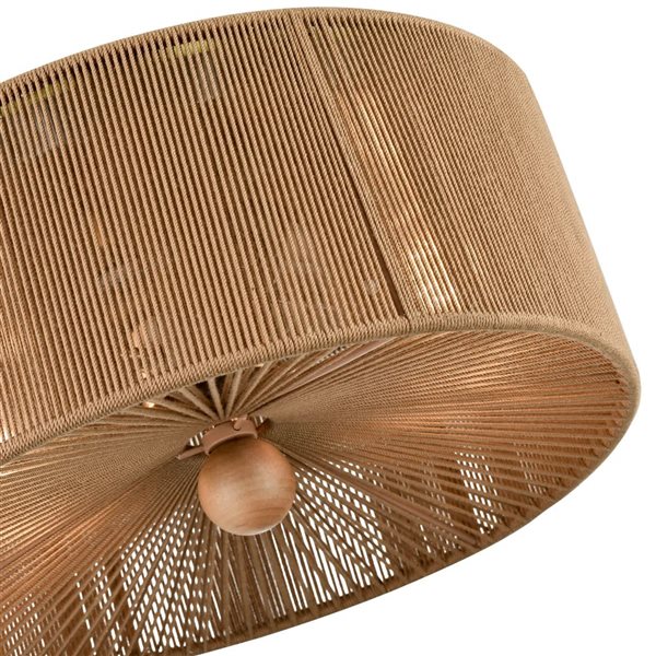 Millennium Lighting 13-in Brushed Nickel/Natural 2-Light Flushmount Ceiling Light