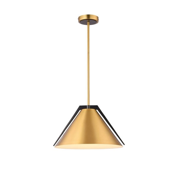 Artcraft Lighting Baltic Brass Black Iron 1-Light Pendant Light
