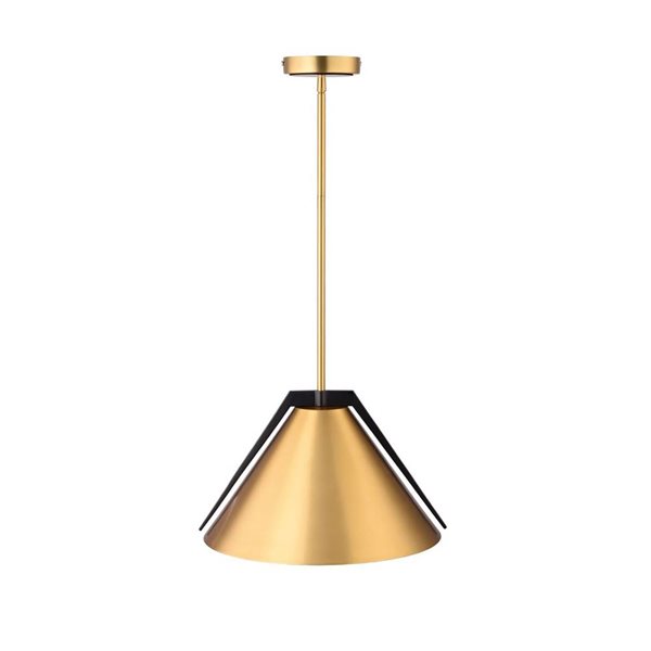 Artcraft Lighting Baltic Brass Black Iron 1-Light Pendant Light