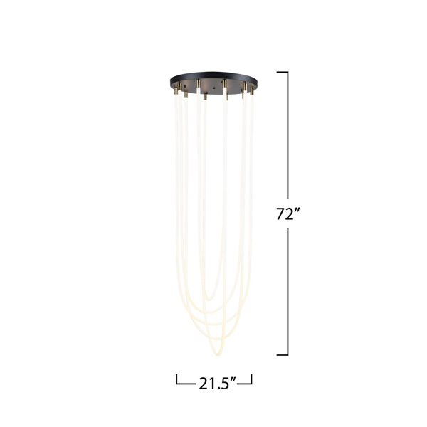 Artcraft Lighting Cascata Black Brushed Brass 5-Light Chandelier
