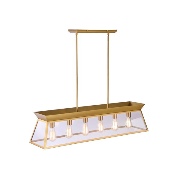 Artcraft Lighting Lucian Brushed Brass Linear Island Light