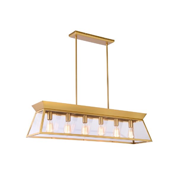 Artcraft Lighting Lucian Brushed Brass Linear Island Light