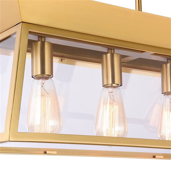 Artcraft Lighting Lucian Brushed Brass Linear Island Light