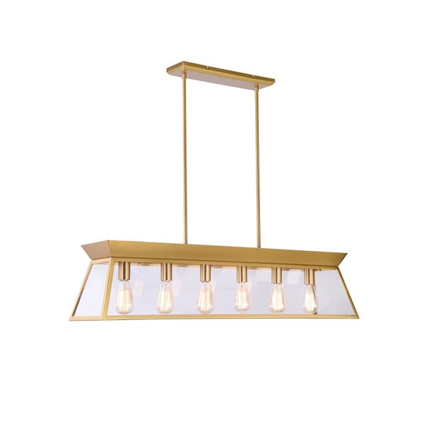 Artcraft Lighting Lucian Brushed Brass Linear Island Light