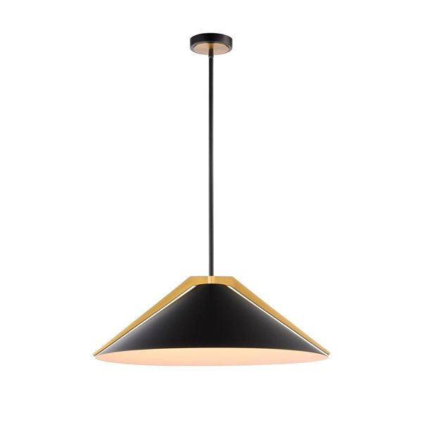 Artcraft Lighting Baltic Black Brushed Brass Iron 3-Light Pendant Light