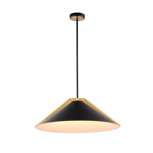 Artcraft Lighting Baltic Black Brushed Brass Iron 3-Light Pendant Light