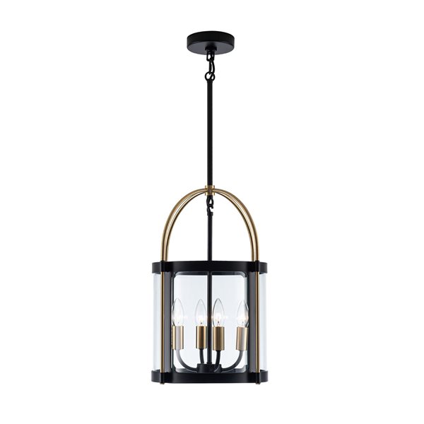 Artcraft Lighting Bonita 13-in Black Brushed Brass 4-Light Pendant Light