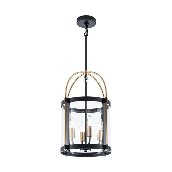 Artcraft Lighting Bonita 13-in Black Brushed Brass 4-Light Pendant Light