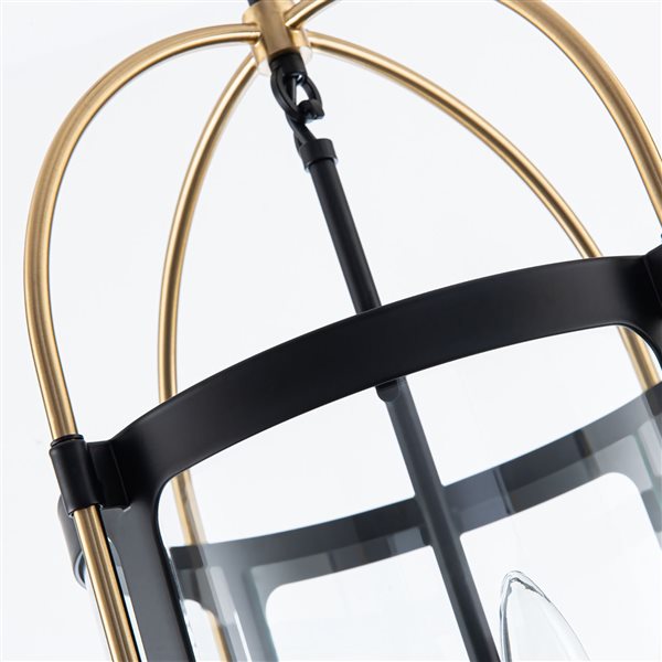 Artcraft Lighting Bonita 13-in Black Brushed Brass 4-Light Pendant Light