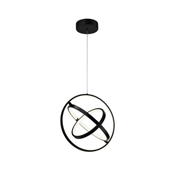 Artcraft Lighting Sienna Semi Gloss Black LED Orb Pendant Light