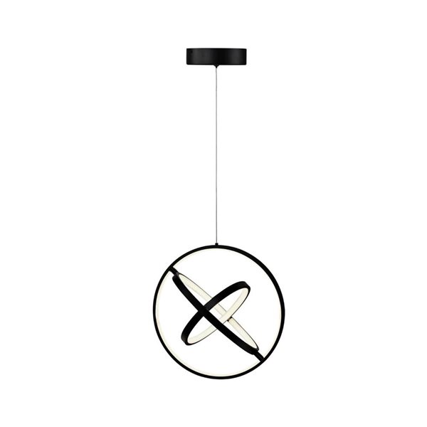 Artcraft Lighting Sienna Semi Gloss Black LED Orb Pendant Light