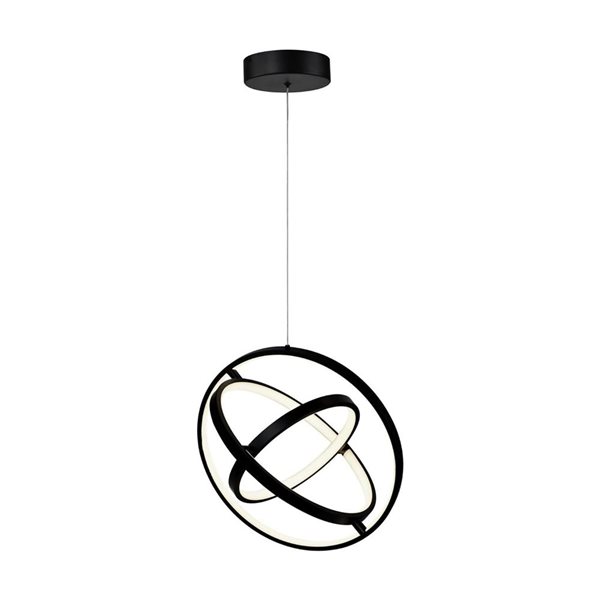 Artcraft Lighting Sienna Semi Gloss Black LED Orb Pendant Light