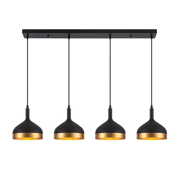 Artcraft Lighting Dash Black Gold 4-Light Island Light