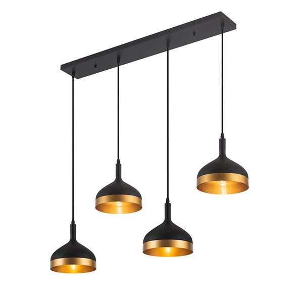 Artcraft Lighting Dash Black Gold 4-Light Island Light
