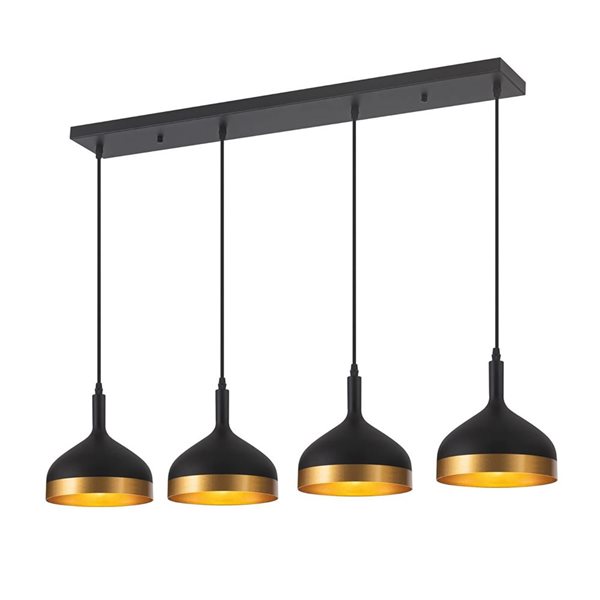 Artcraft Lighting Dash Black Gold 4-Light Island Light