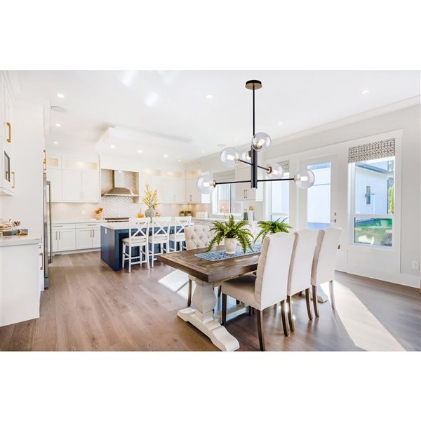 Artcraft Lighting Aurelia 31-in Matte Black Brass 6-Light Chandelier