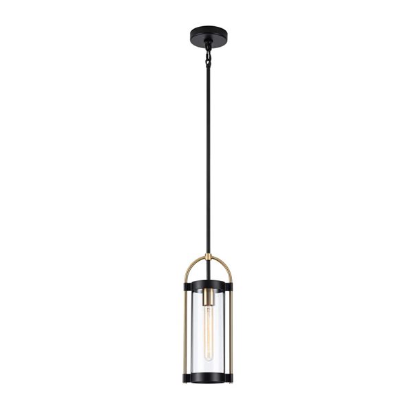 Artcraft Lighting Bonita 6-in Black Brushed Brass 1-Light Pendant Light