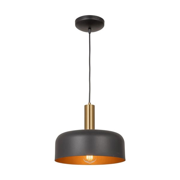 Artcraft Lighting Orsa Black Brushed Brass 1-Light Pendant Light