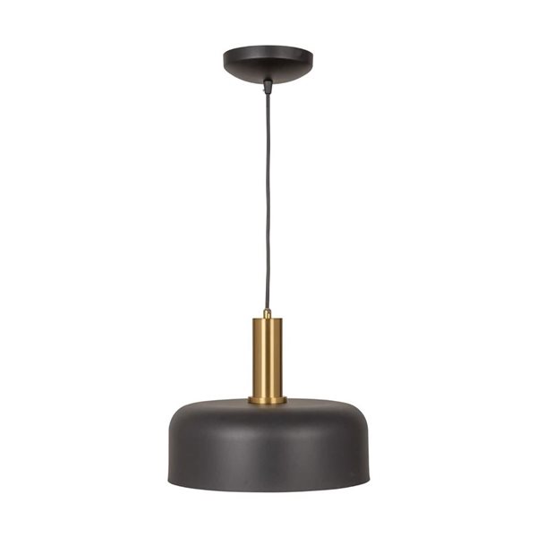 Artcraft Lighting Orsa Black Brushed Brass 1-Light Pendant Light