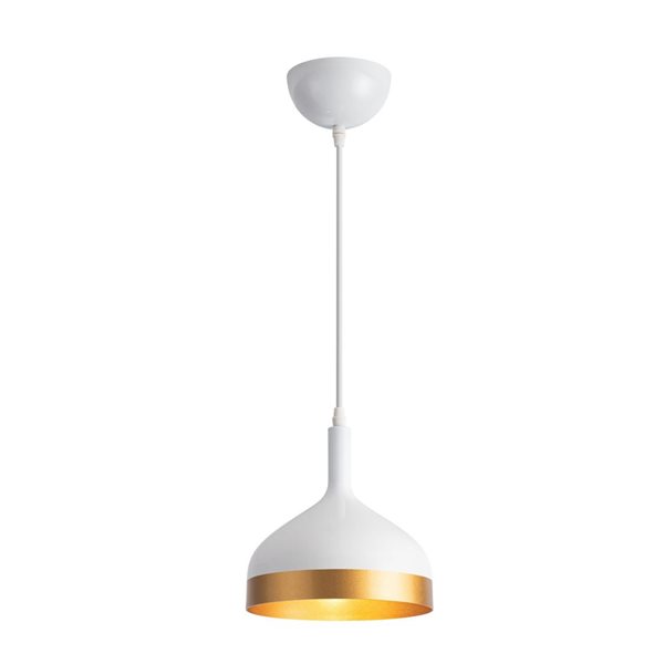 Artcraft Lighting Dash 8-in White Gold 1-Light Pendant Light