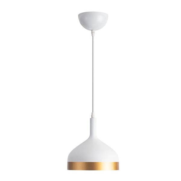 Artcraft Lighting Dash 8-in White Gold 1-Light Pendant Light