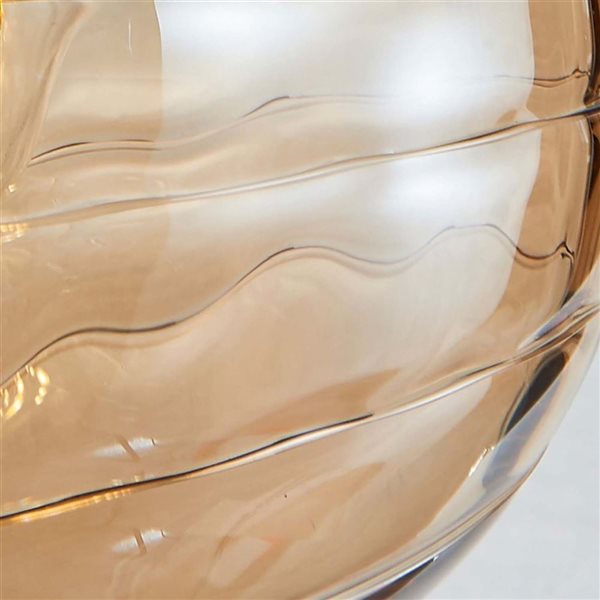 Artcraft Lighting Gem Black Brushed Brass Amber Glass 1-Light Pendant Light