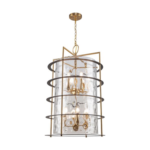 Artcraft Lighting Burford Brass Black 12-Light Chandelier