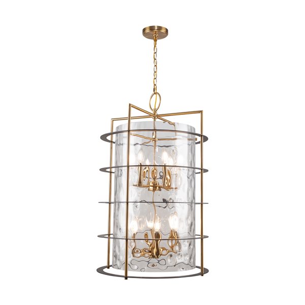 Artcraft Lighting Burford Brass Black 12-Light Chandelier