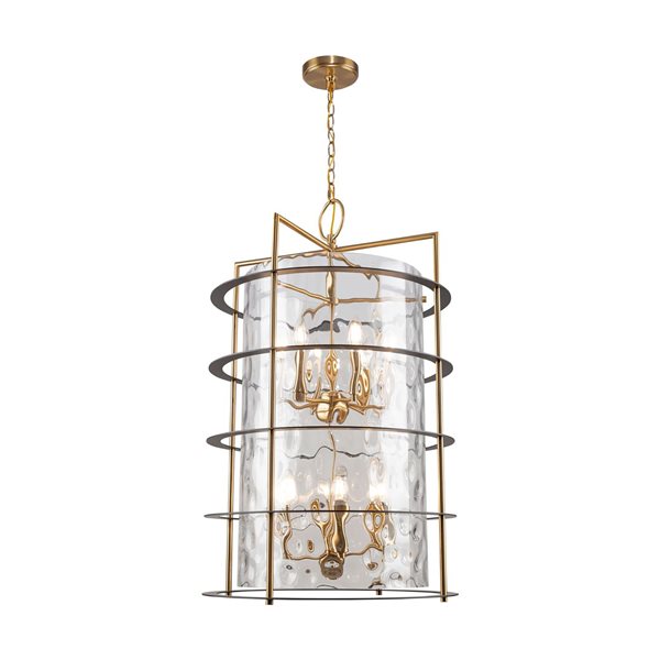 Artcraft Lighting Burford Brass Black 12-Light Chandelier