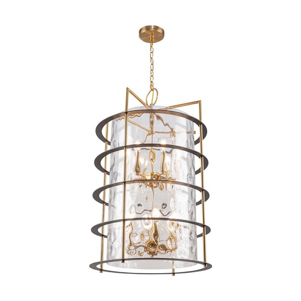 Artcraft Lighting Burford Brass Black 12-Light Chandelier