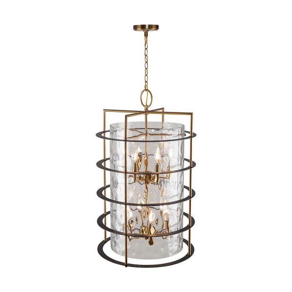 Artcraft Lighting Burford Brass Black 12-Light Chandelier