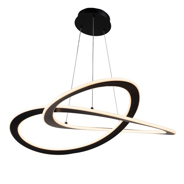 Artcraft Lighting Wave 32-in Black 60W LED Chandelier